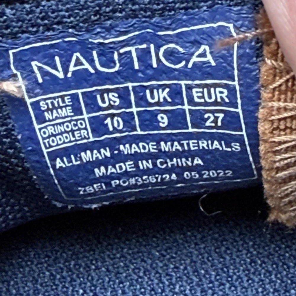 Nautica Orinoco Brown Leather slip On Dress Shoe Sneaker Toddler Size 10‎